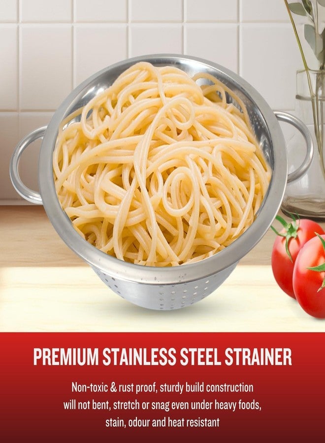 PLUMM Get Plumm Rice Washing Strainer Colander 29cm | Multipurpose Stainless Steel Colanders | Durable, Anti-Rust Kitchen Accessories Items Essential Kitchen Colander for Washing Fruits, Vegetables, Rice - Image 4